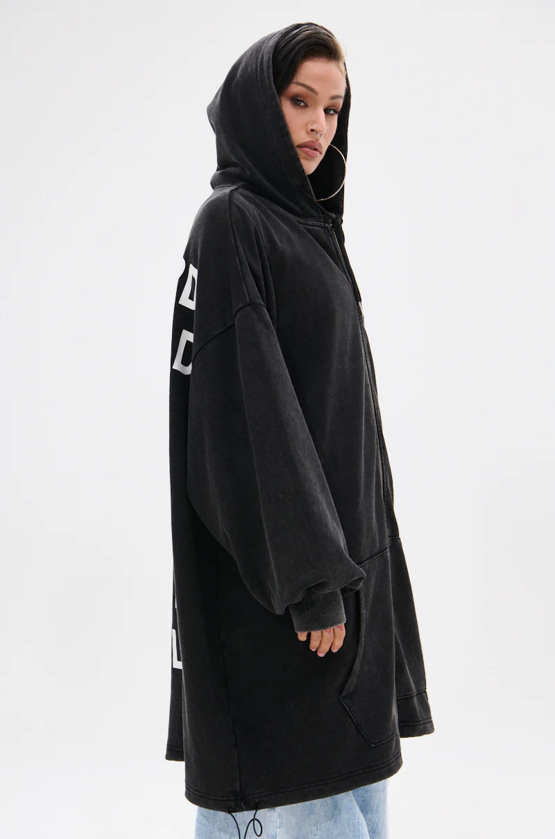 BELIEVE WHAT YOU HEARD OVERSIZED ZIP UP SWEATSHIRT - Image 8