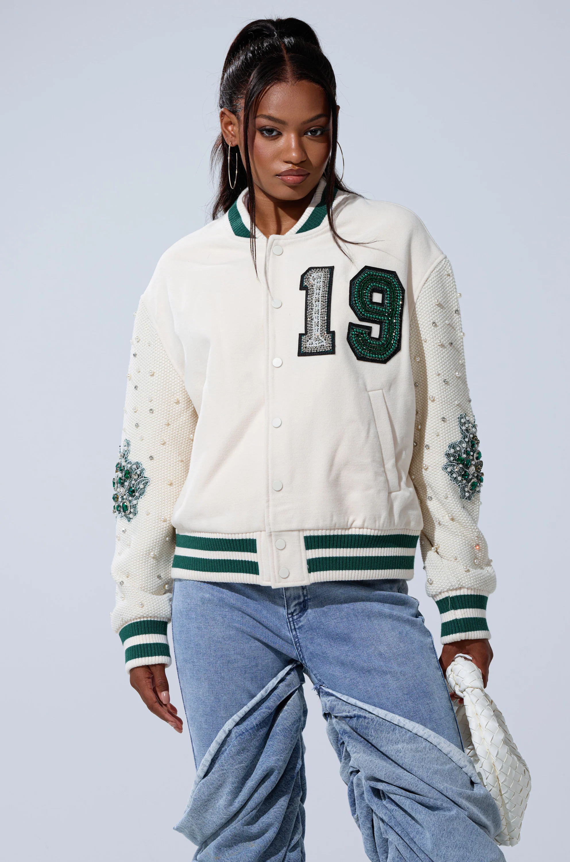 BETTER LUCK NEXT TIME EMBELLISHED BOMBER - Image 2