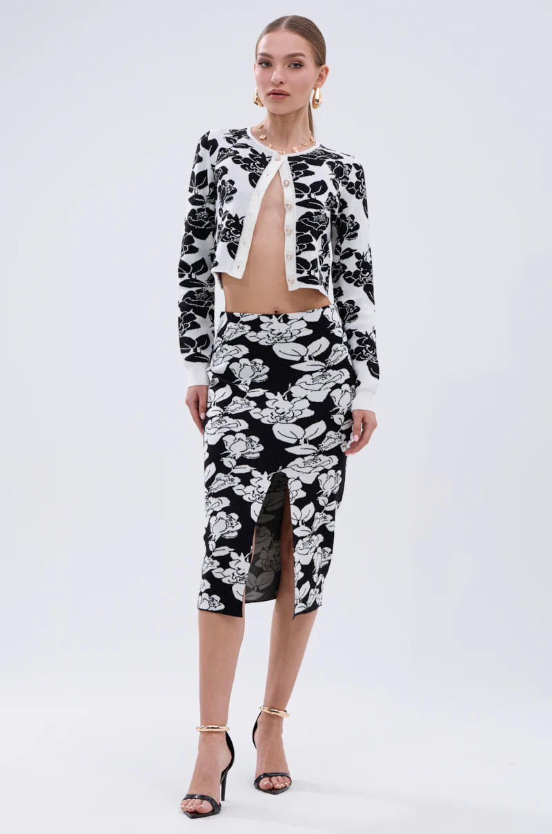 BLACK ROSE PETAL MIDI SKIRT - Image 6