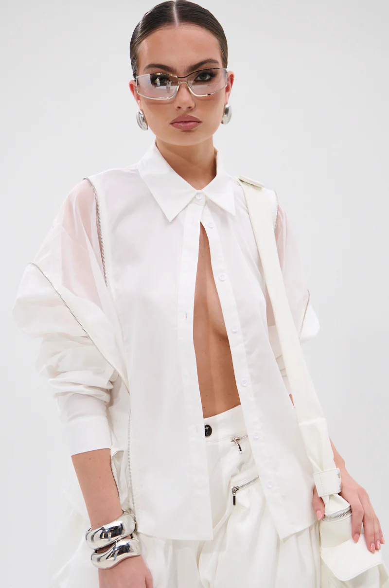 UNZIP ME BLOUSE IN WHITE