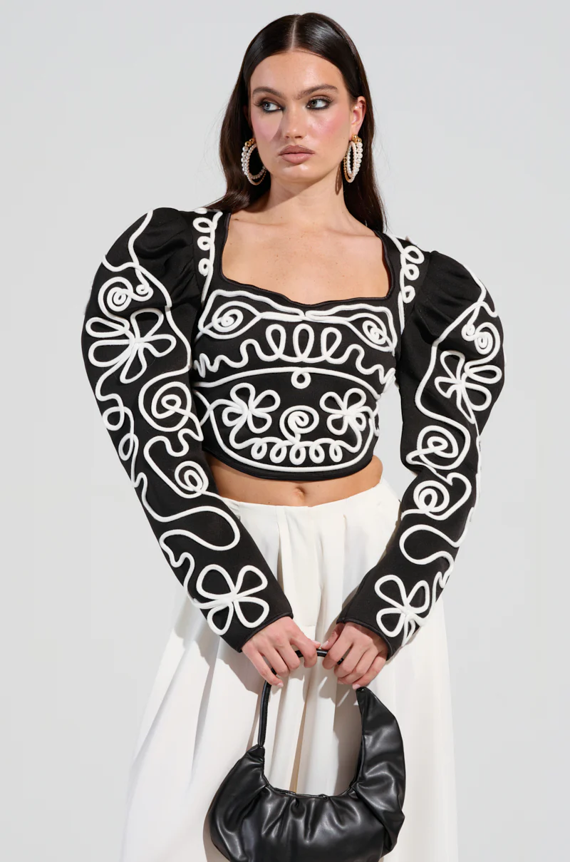 BLURRED LINES LONG SLEEVE BLOUSE