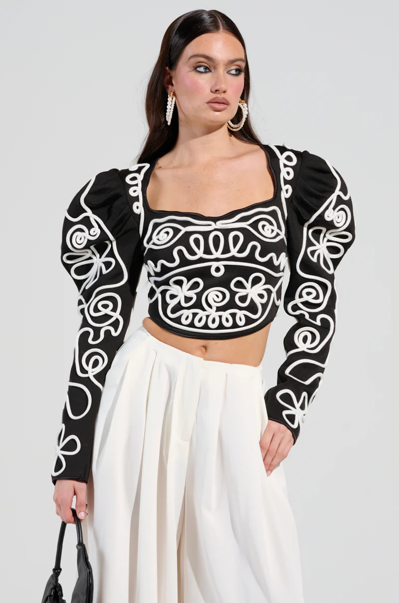 BLURRED LINES LONG SLEEVE BLOUSE - Image 2