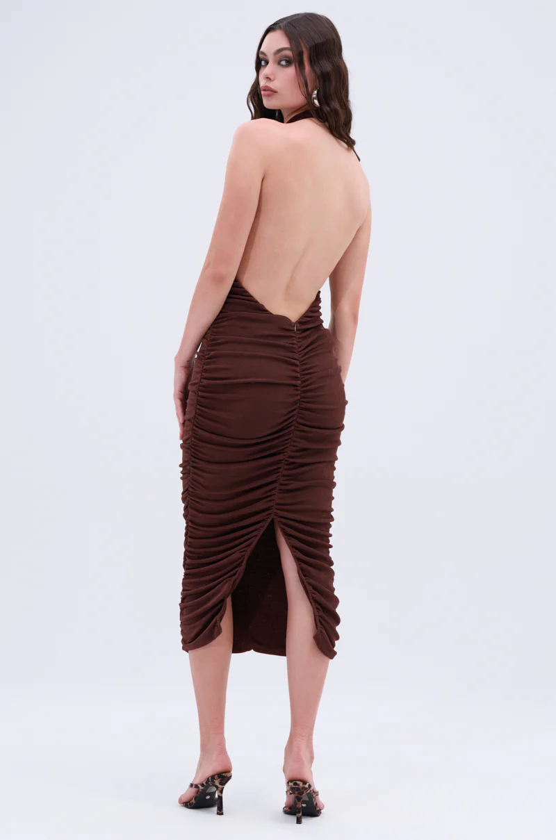 BODY ODDY MIDI DRESS IN BROWN - Image 4