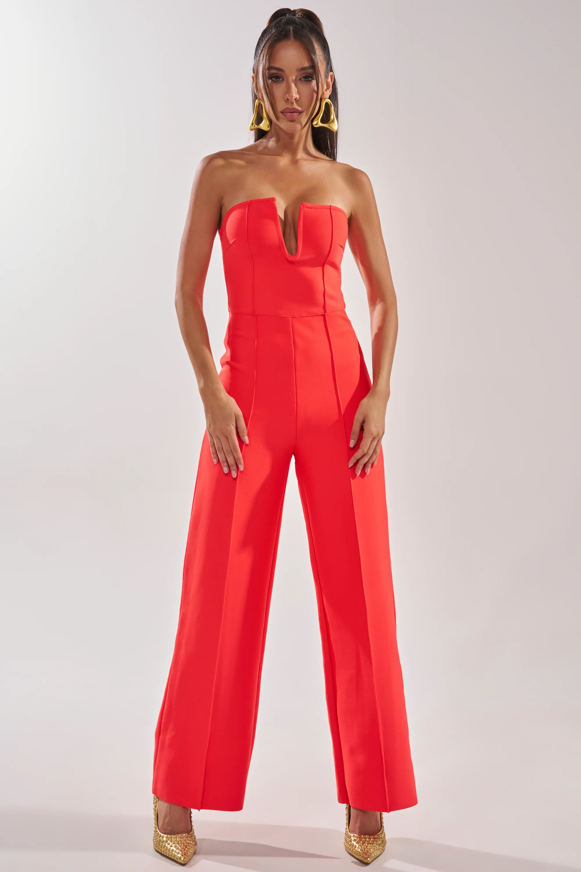 BOSS LADY JUMPSUIT IN RED - Image 2