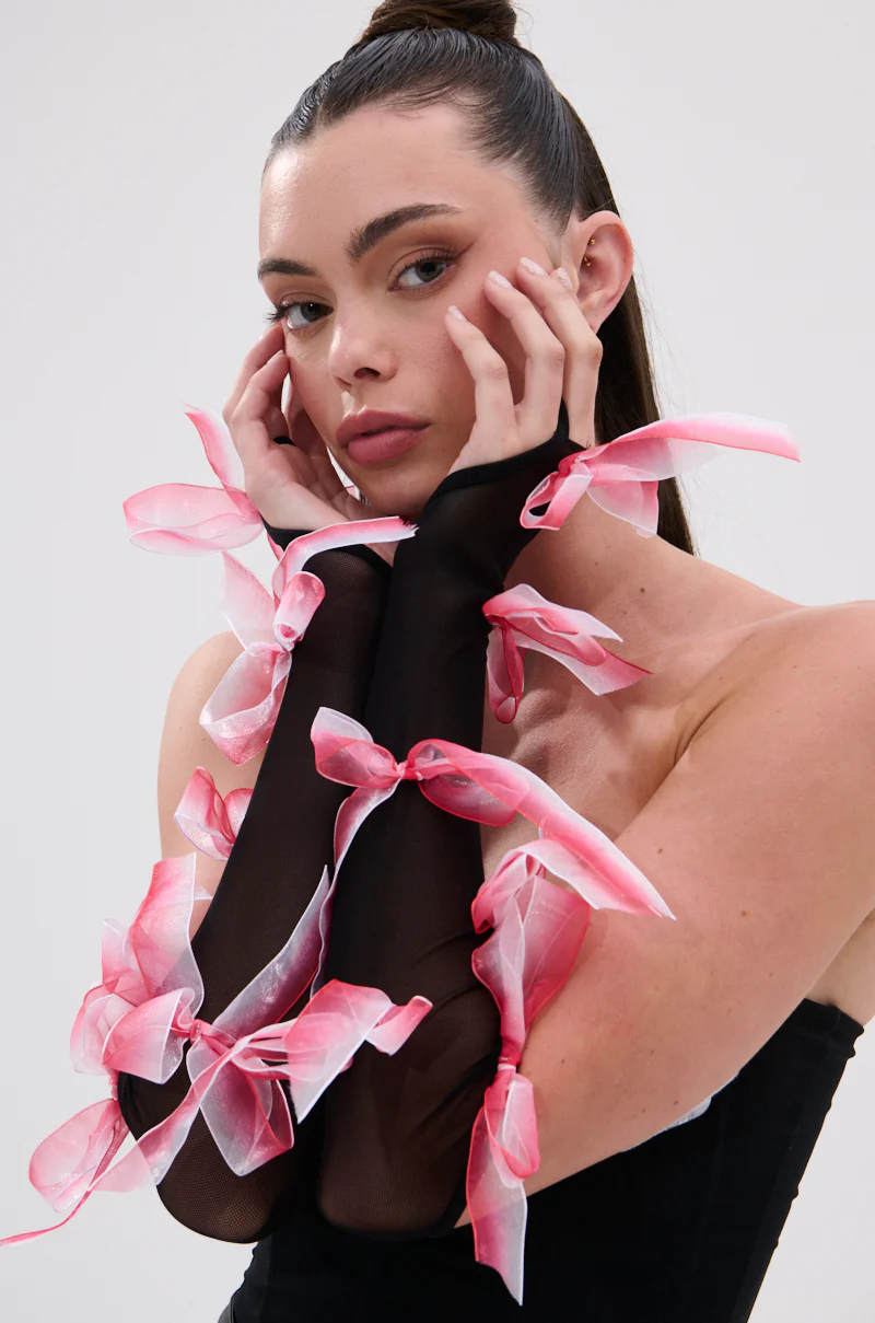 BOW DOWN FINGERLESS GLOVES - Image 3