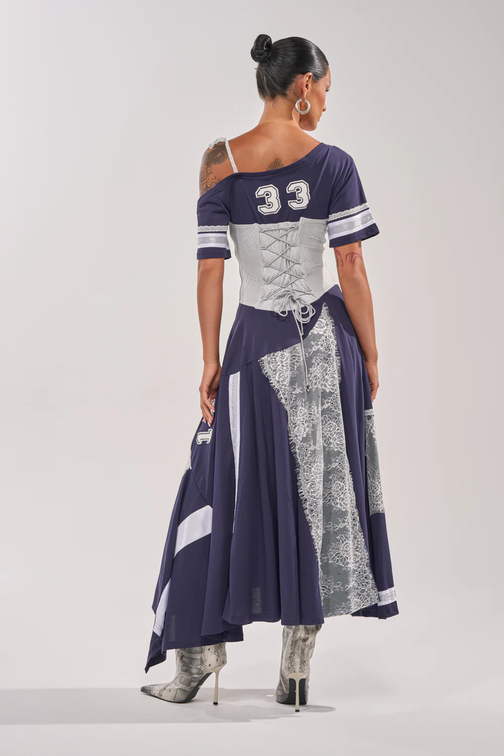 BOX SUITE LACE JERSEY MAXI DRESS - Image 6