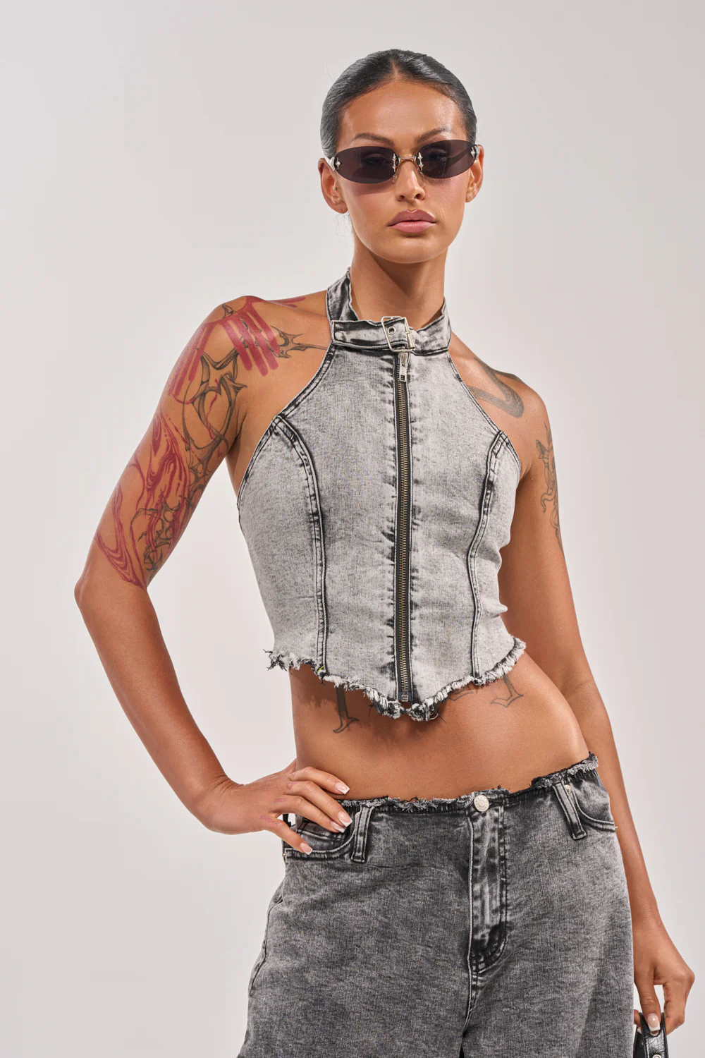 BREAK UP WITH HIM DENIM TOP - Image 2