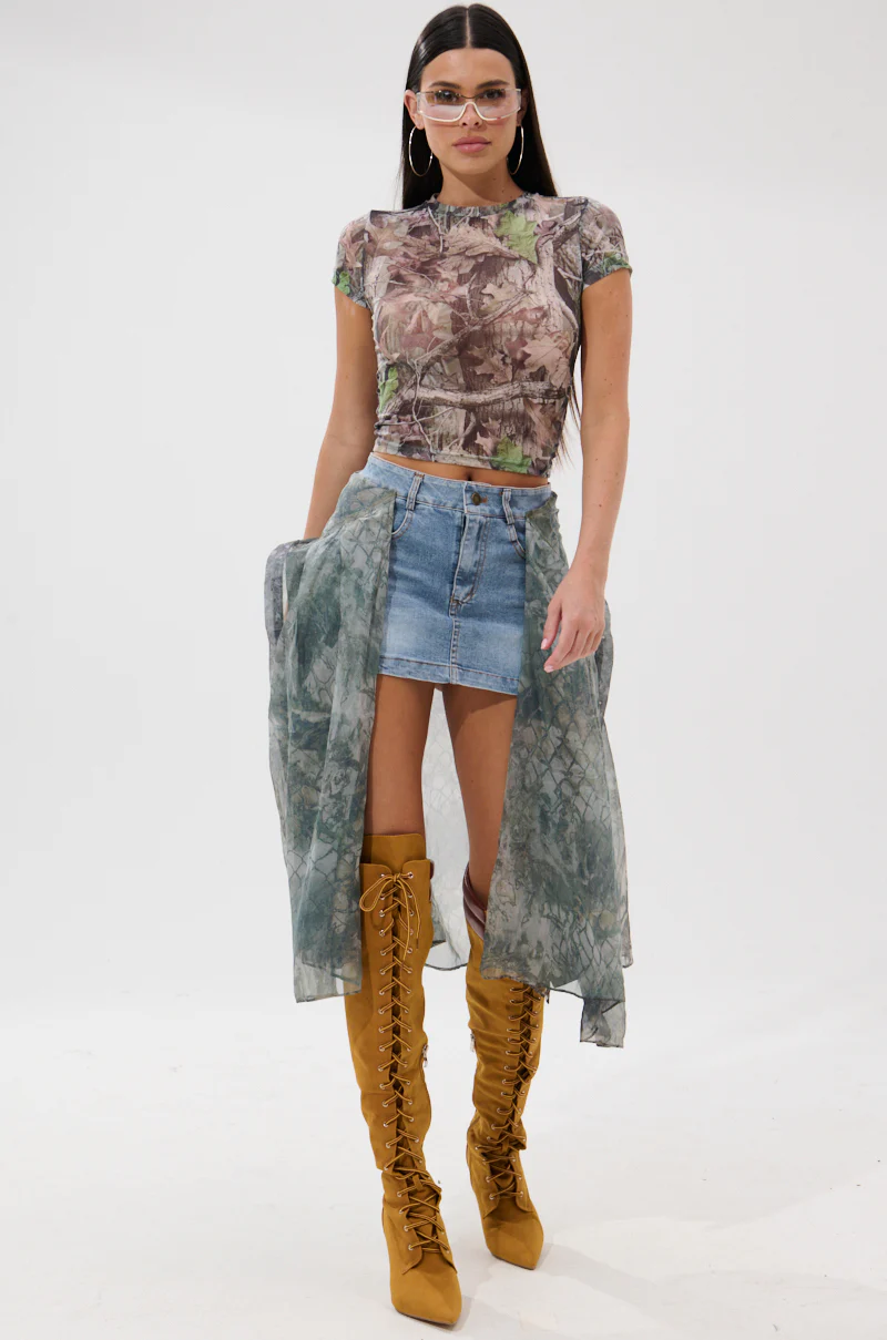 BRENDA DENIM MINI SKIRT WITH SIDE TIES - Image 7