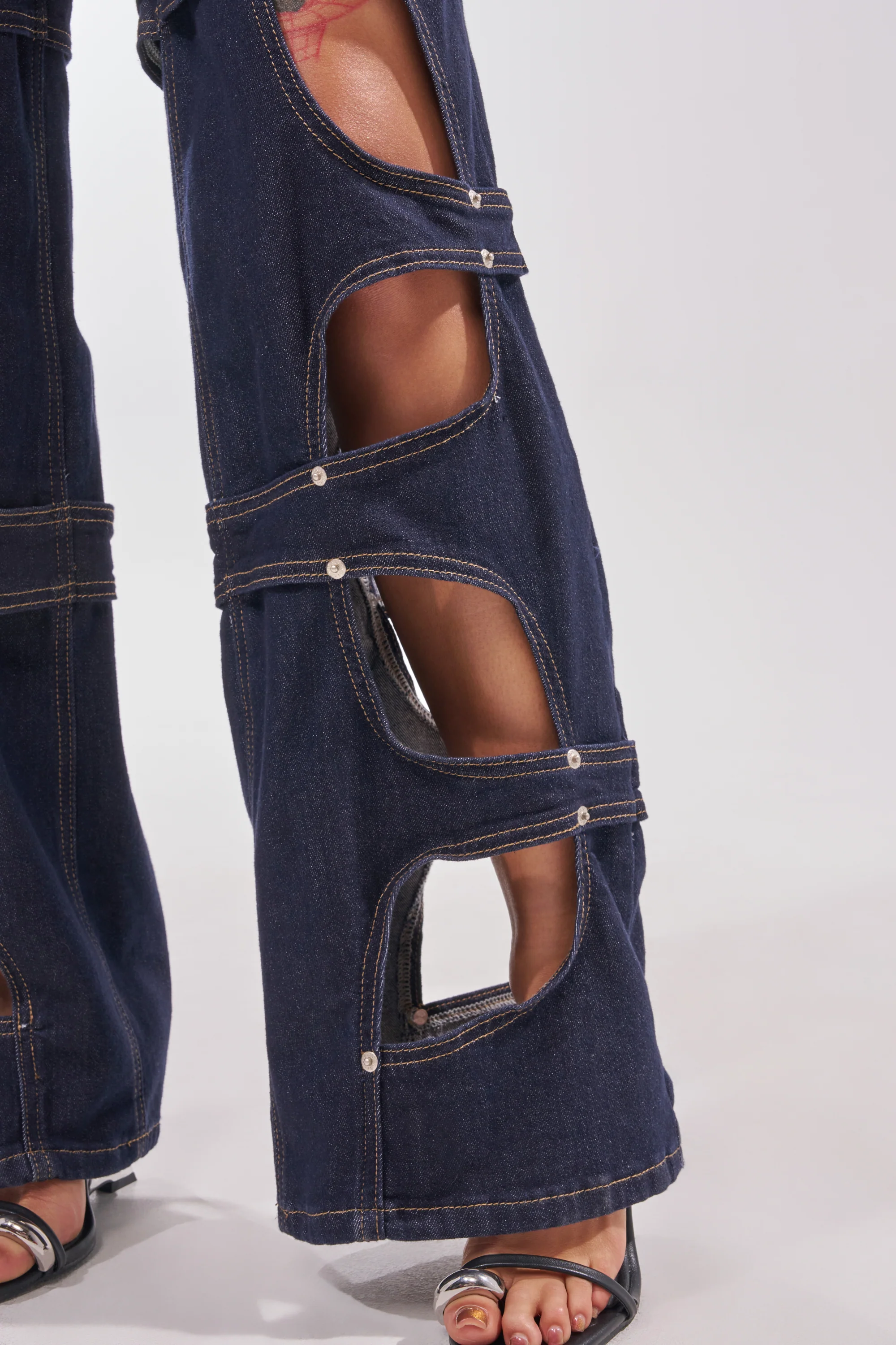 BRING THE ENERGY CUT OUT DENIM JUMPSUIT - Image 6