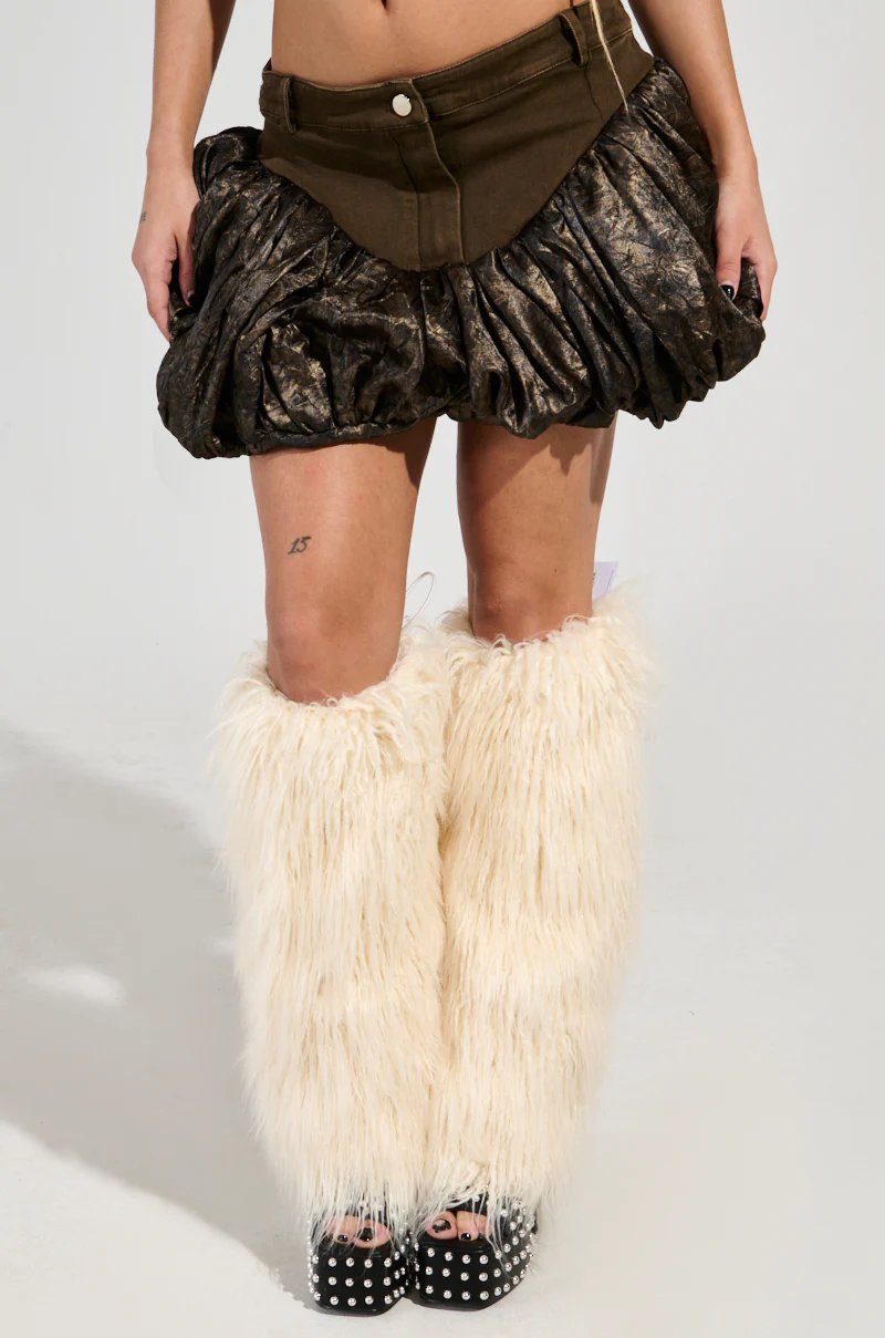 BROKEN HEARTED DENIM BUBBLE SKIRT - Image 4