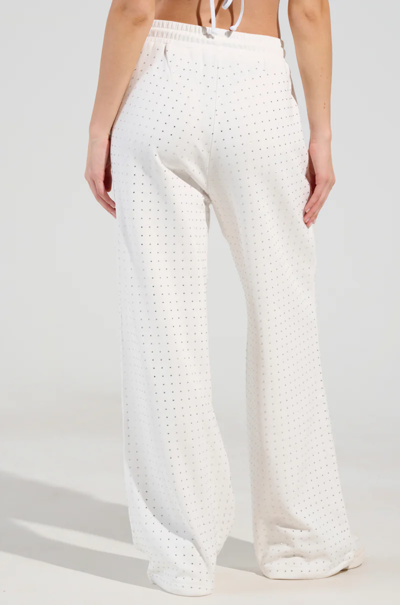 BUBBLES RHINESTONE EMBELLISHED SWEATPANT IN WHITE - Image 4