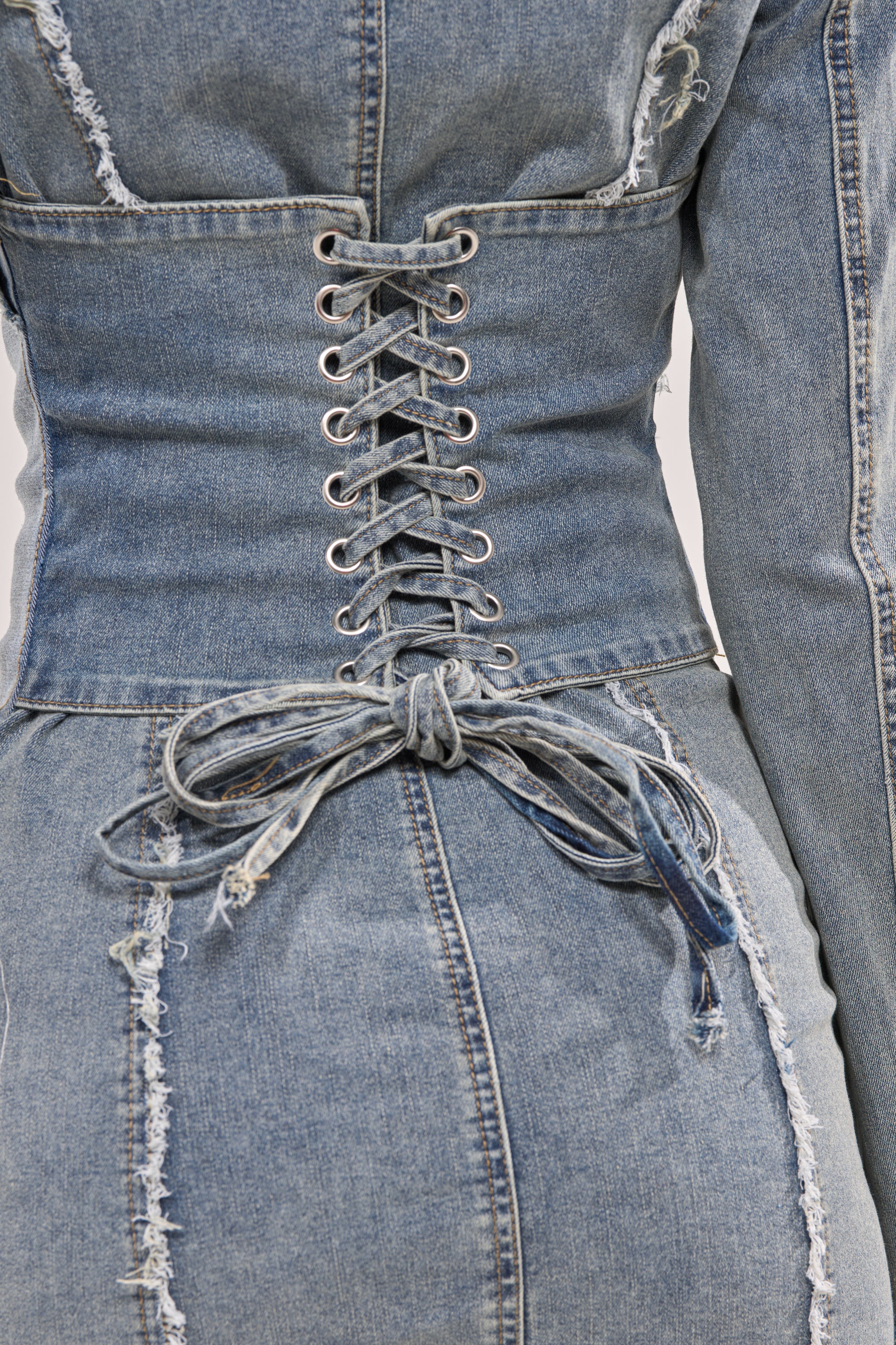 BURNING BLUE BLAZER DENIM MINI DRESS - Image 6