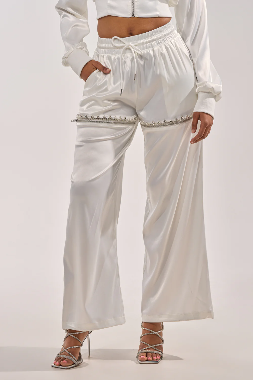 CALL BACK CUTOUT SATIN JOGGER - Image 2