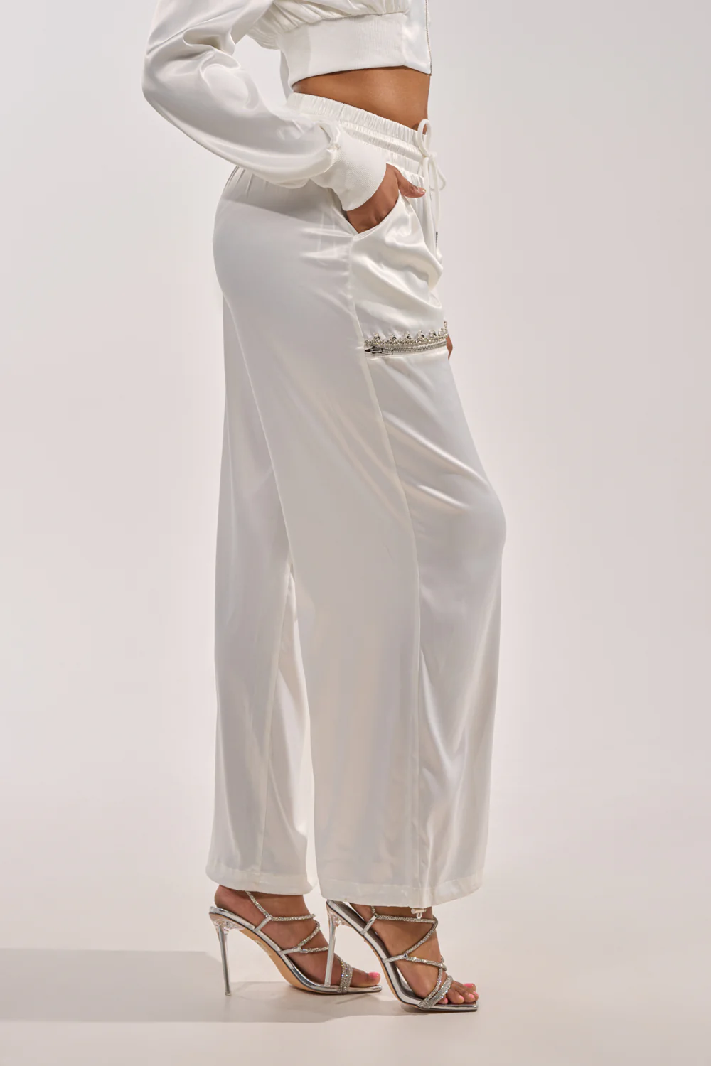 CALL BACK CUTOUT SATIN JOGGER - Image 3