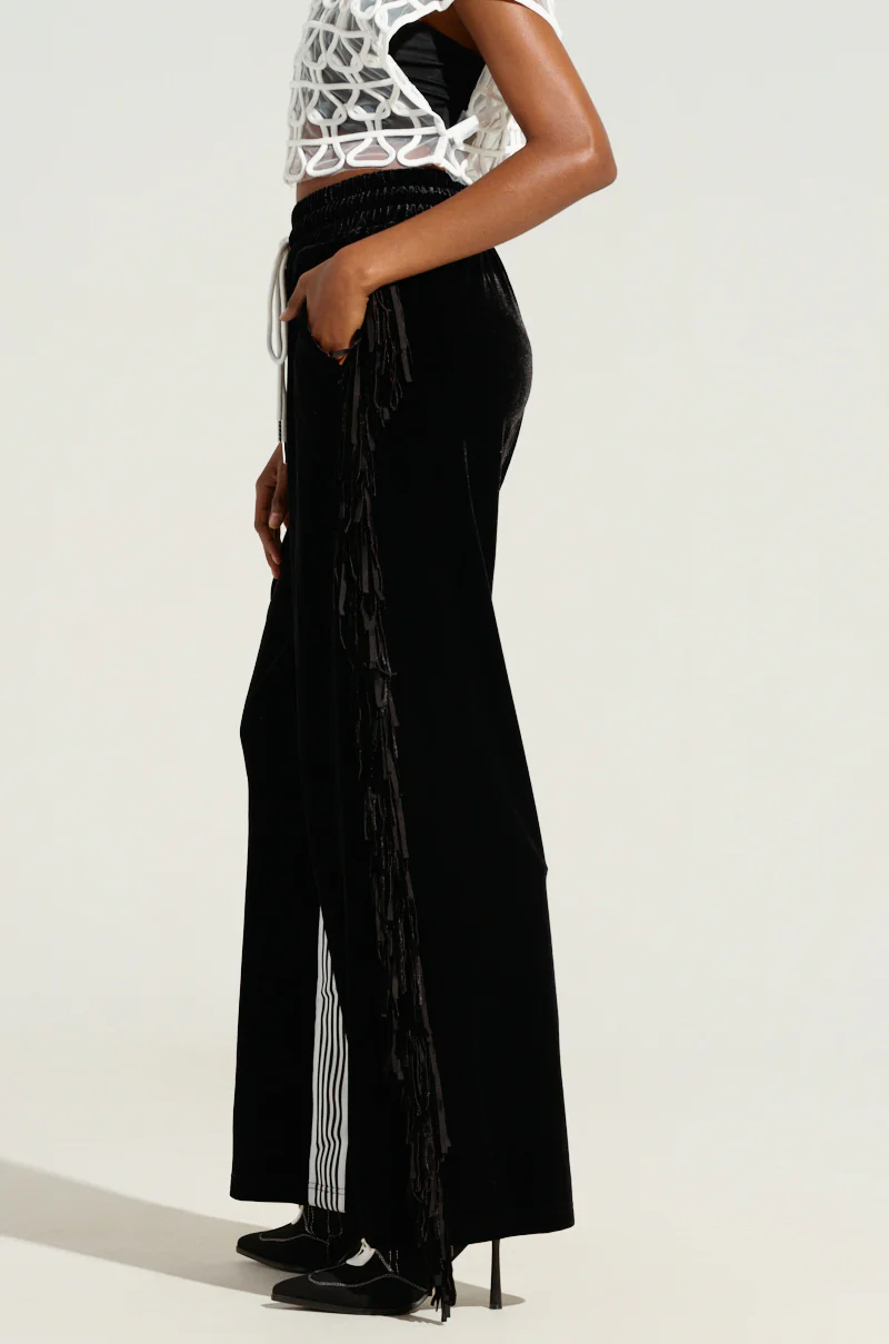 CARLY FRINGE VELVET JOGGER - Image 3