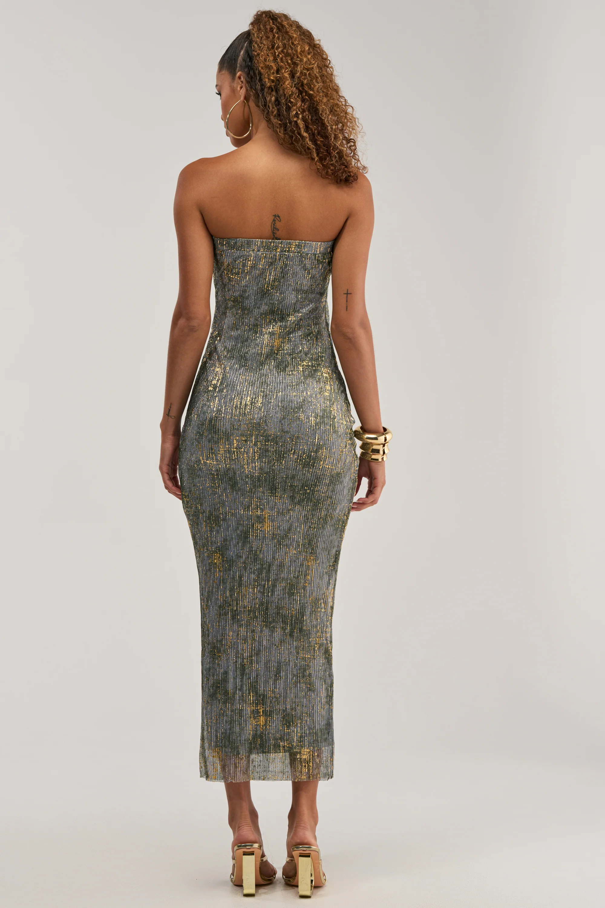 CHAMPAGNE GLOW STRAPLESS MAXI DRESS - Image 4
