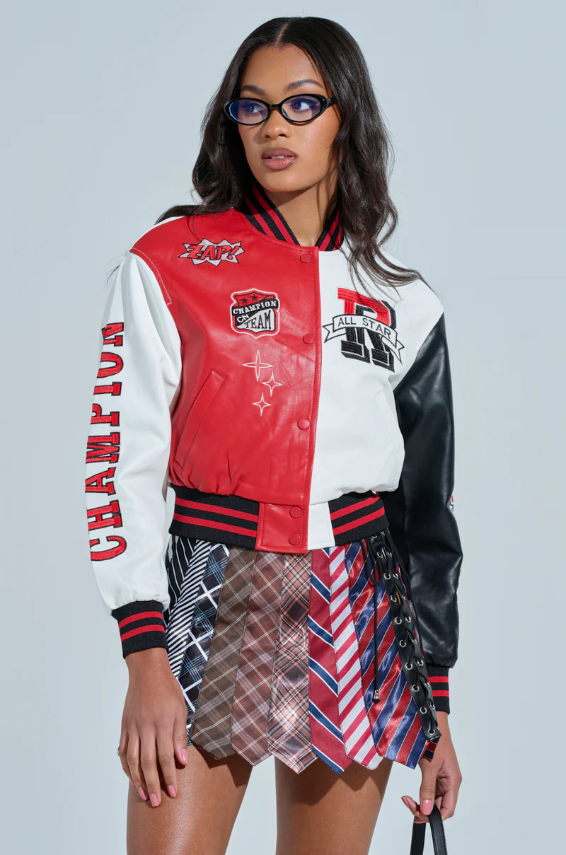 CHAMPIONS LEAGUE FAUX LEATHER BOMBER