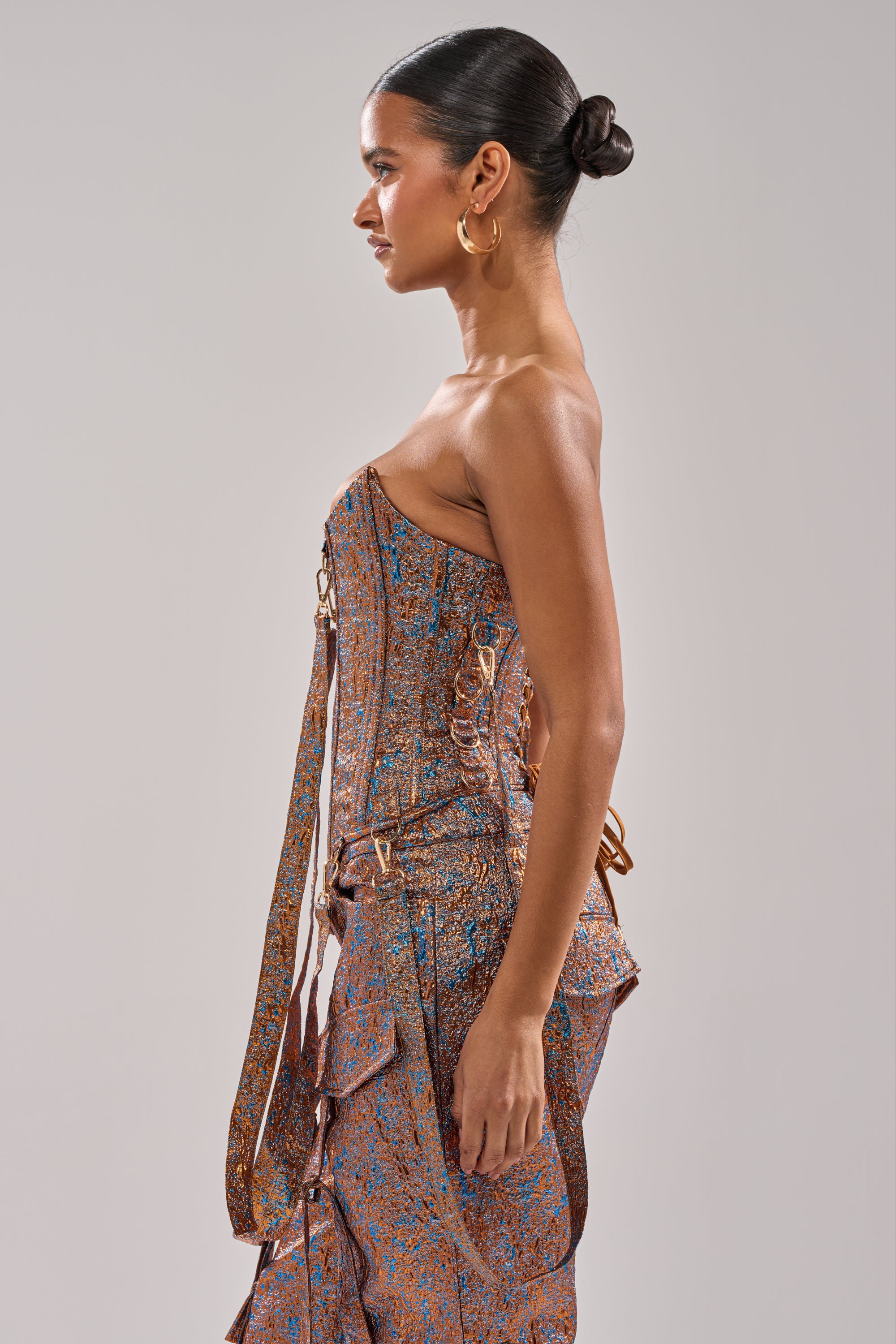 CHECK IT OUT BROCADE BRONZE CORSET - Image 8