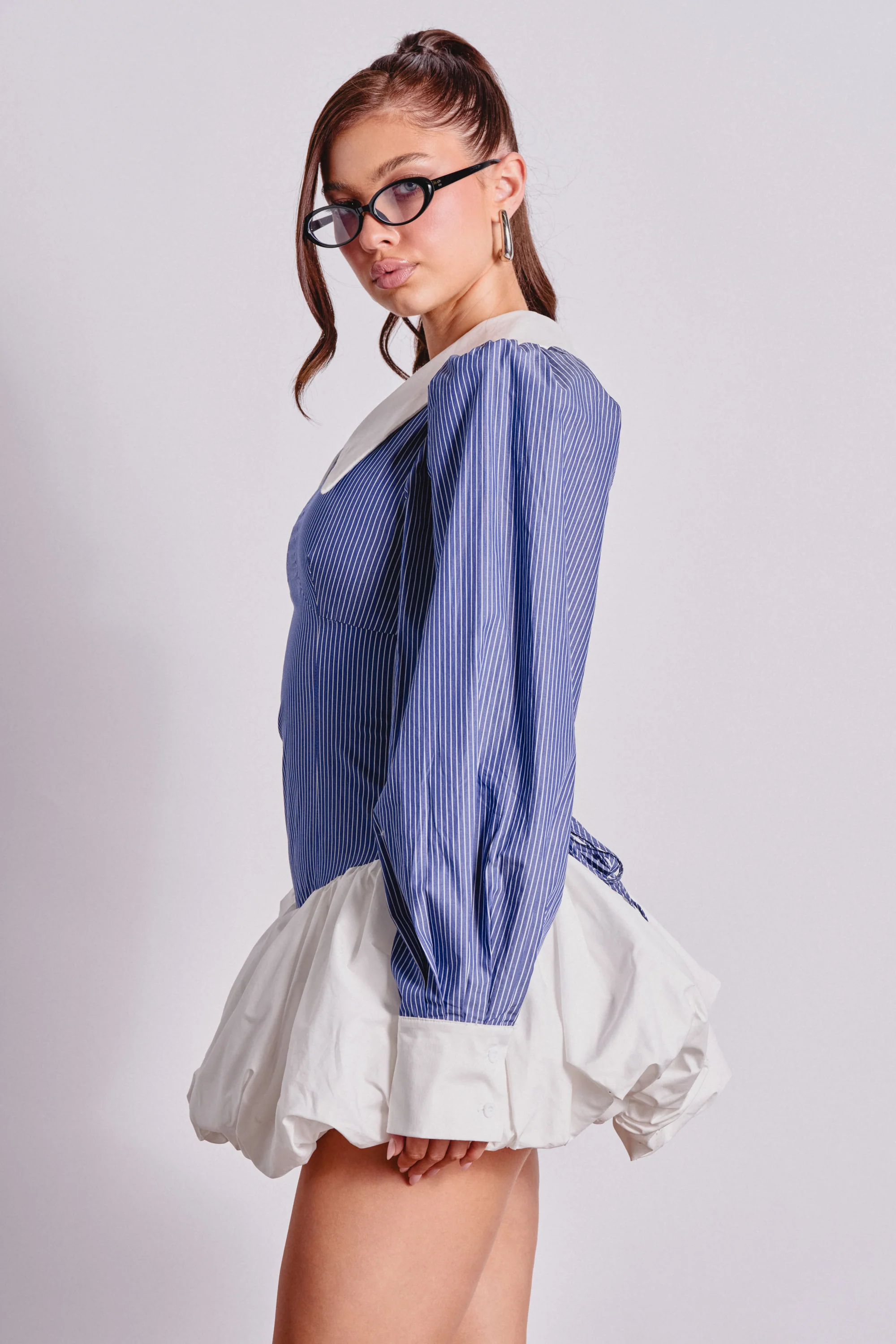CHELSEA LONG SLEEVE STRIPE MINI DRESS - Image 2