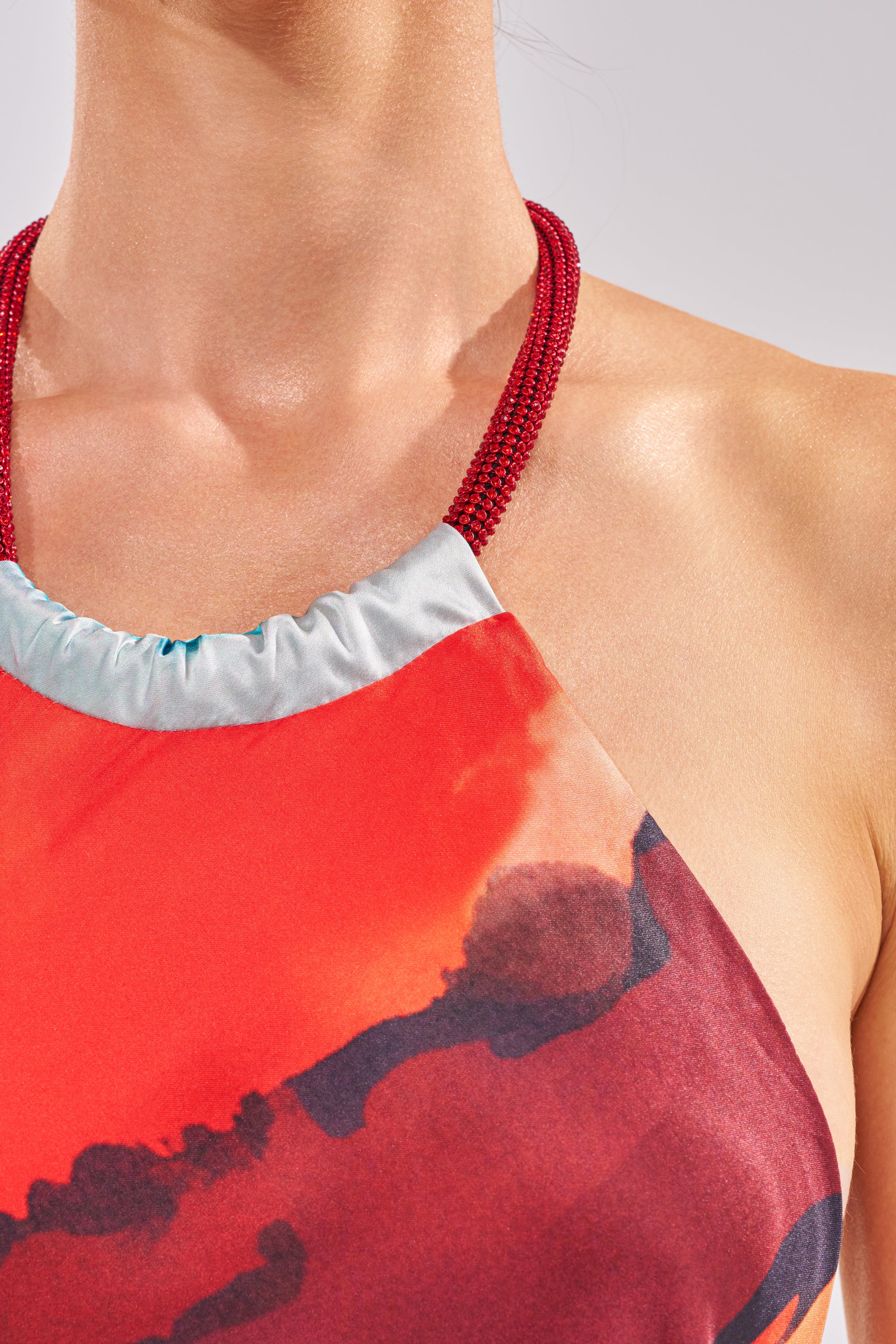 CHIC IS ME SATIN MAXI DRESS IN MULTI - Image 6