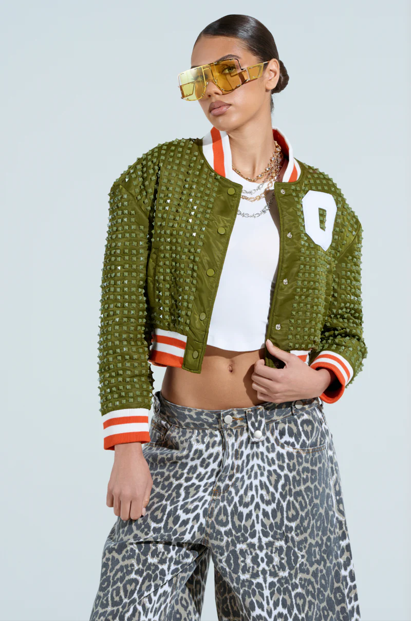 CHILL PILL STUDDED BOMBER - Image 4