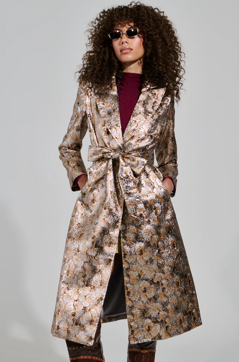 CITY LIGHTS BROCADE TRENCH - Image 2