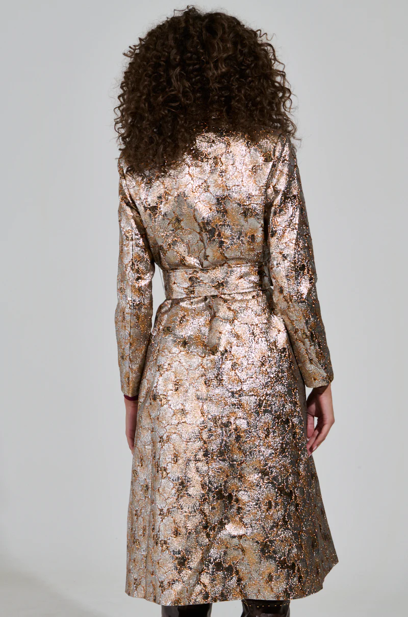 CITY LIGHTS BROCADE TRENCH - Image 4