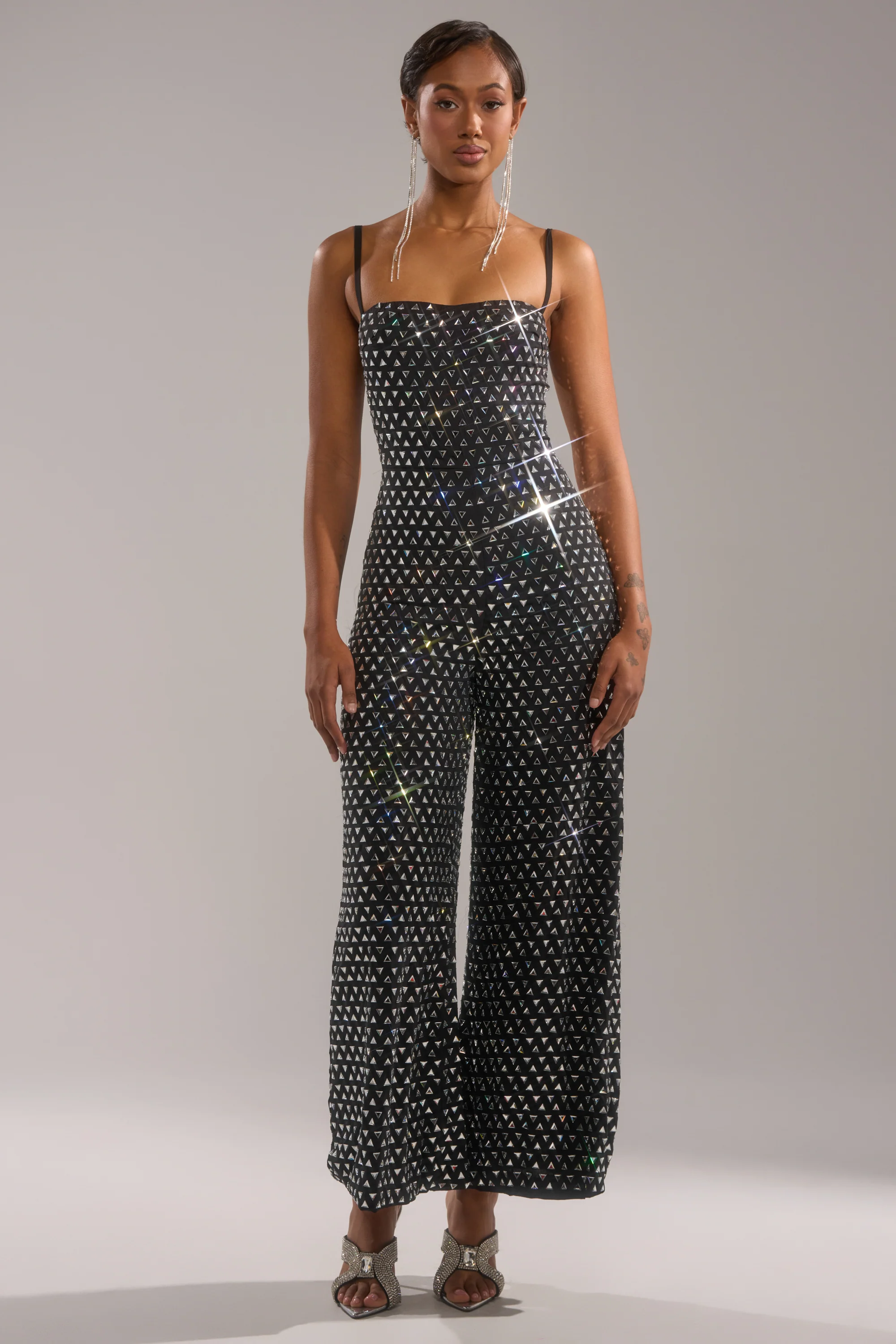 CLARA RHINESTONE WIDE LEG JUMPSUIT - Image 2