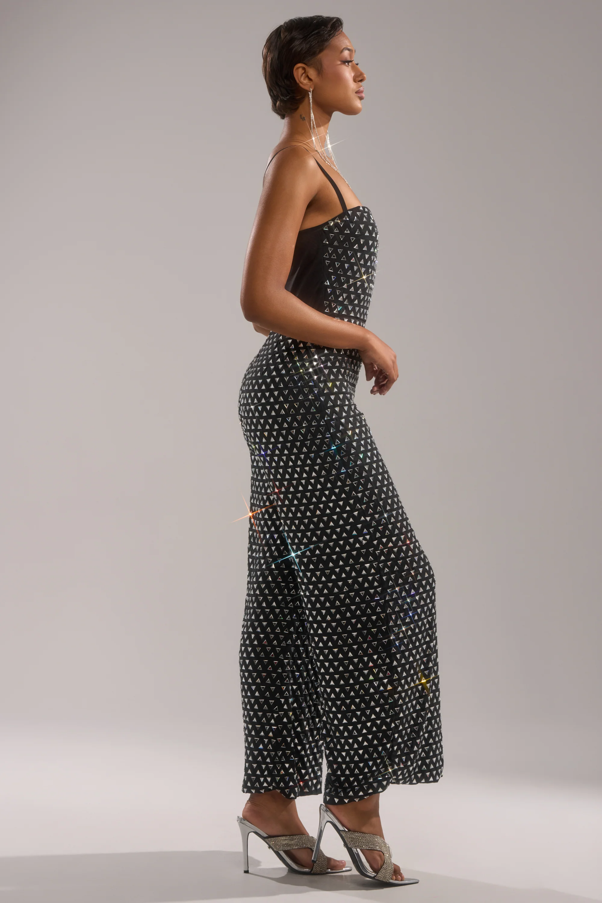 CLARA RHINESTONE WIDE LEG JUMPSUIT - Image 4
