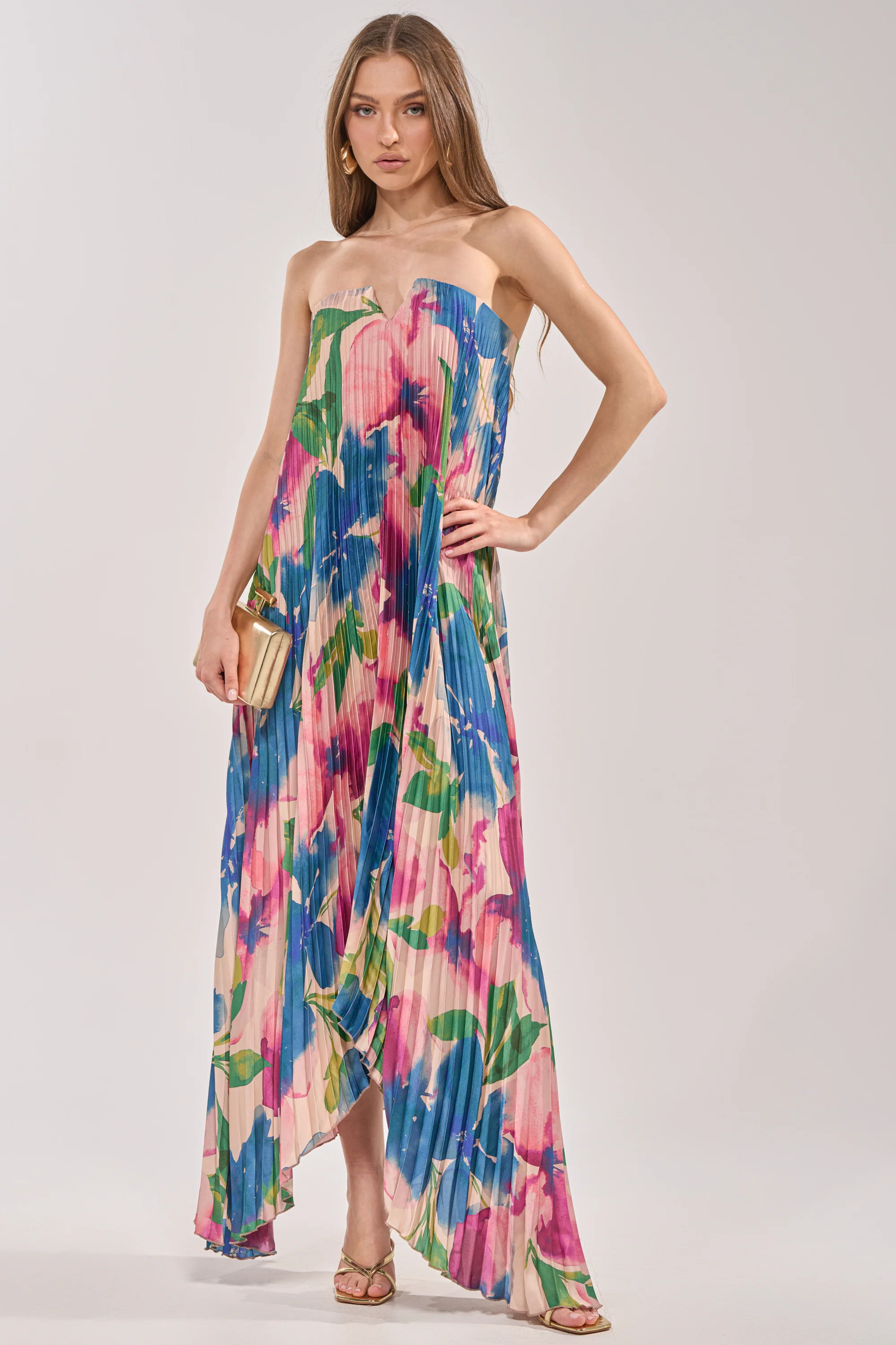 COCKTAIL HOUR FLORAL STRAPLESS MAXI DRESS - Image 3