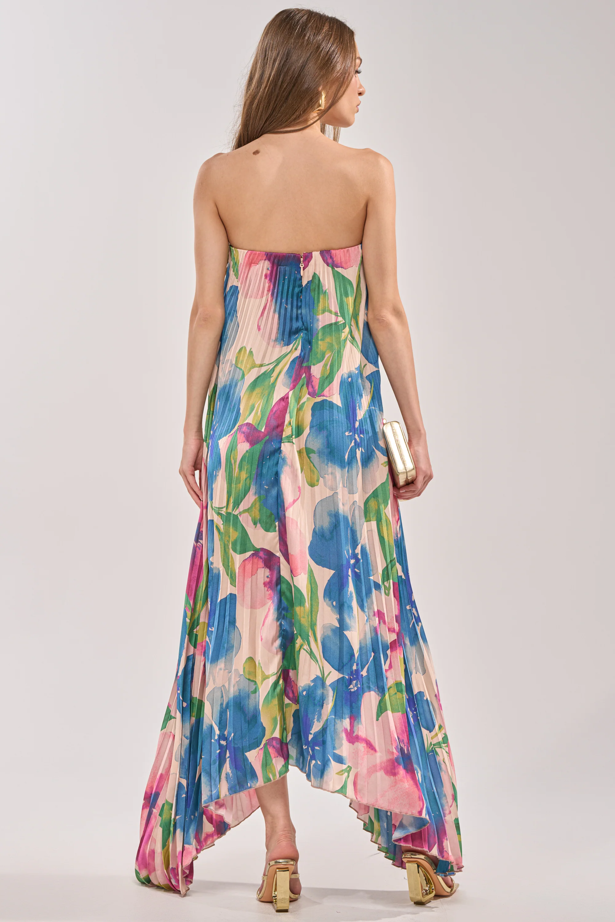 COCKTAIL HOUR FLORAL STRAPLESS MAXI DRESS - Image 5