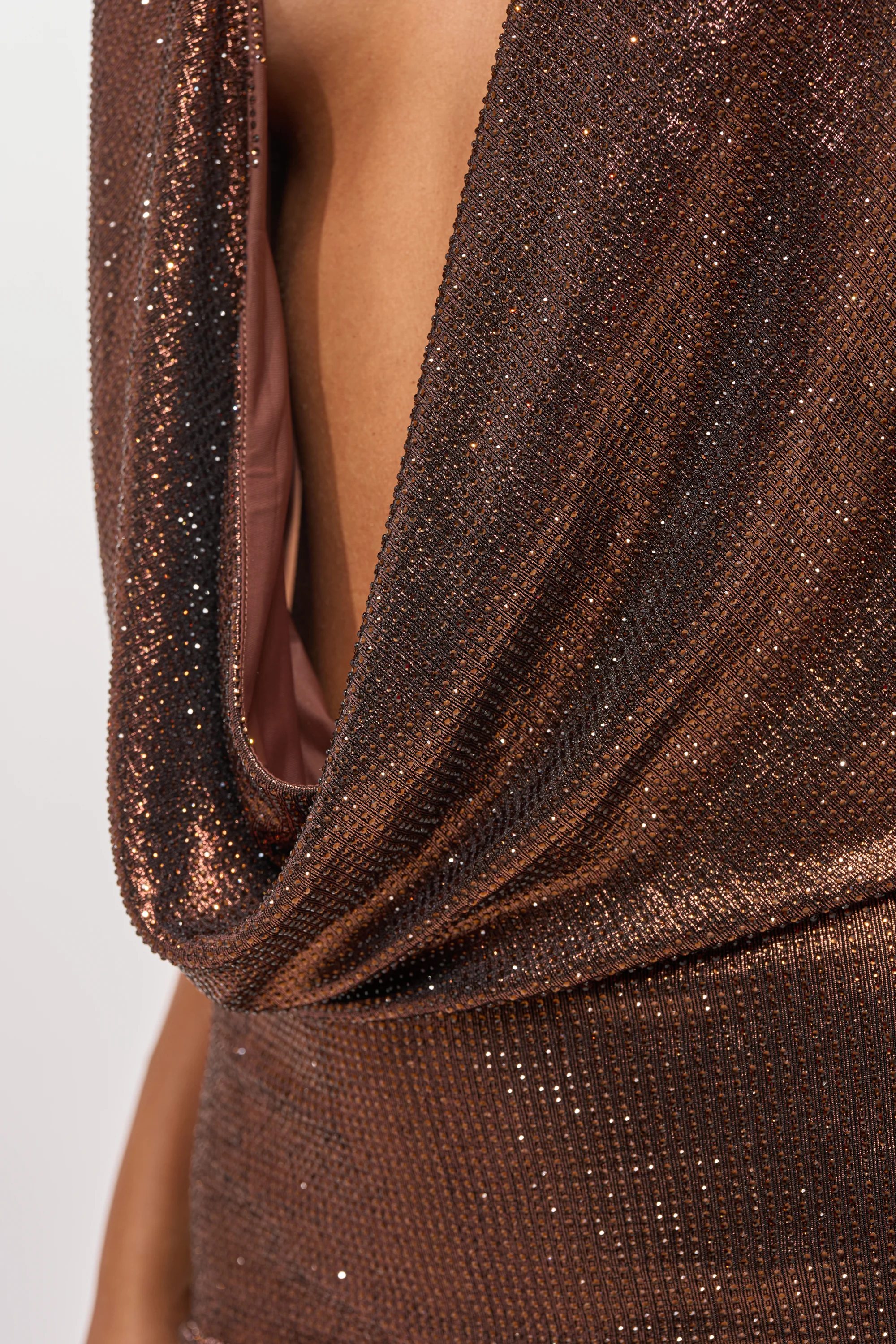 COME AND GET IT RHINESTONE MINI DRESS IN CHOCOLATE - Image 12