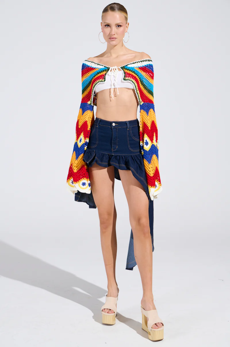 COME DANCE HIGH LOW DENIM SKIRT - Image 6