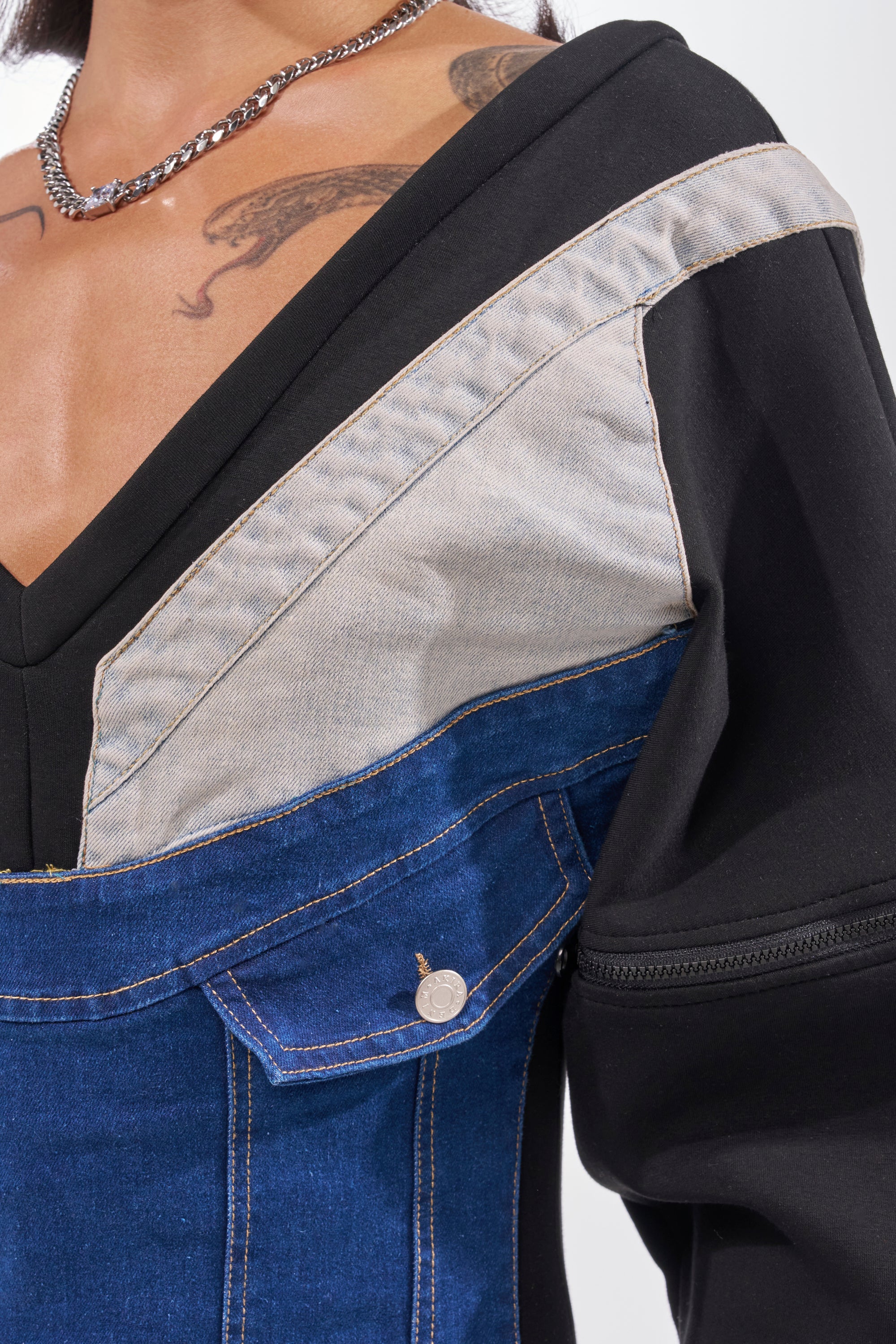 COMFY COZY PATCHWORK JUMPSUIT IN BLACK - Image 8