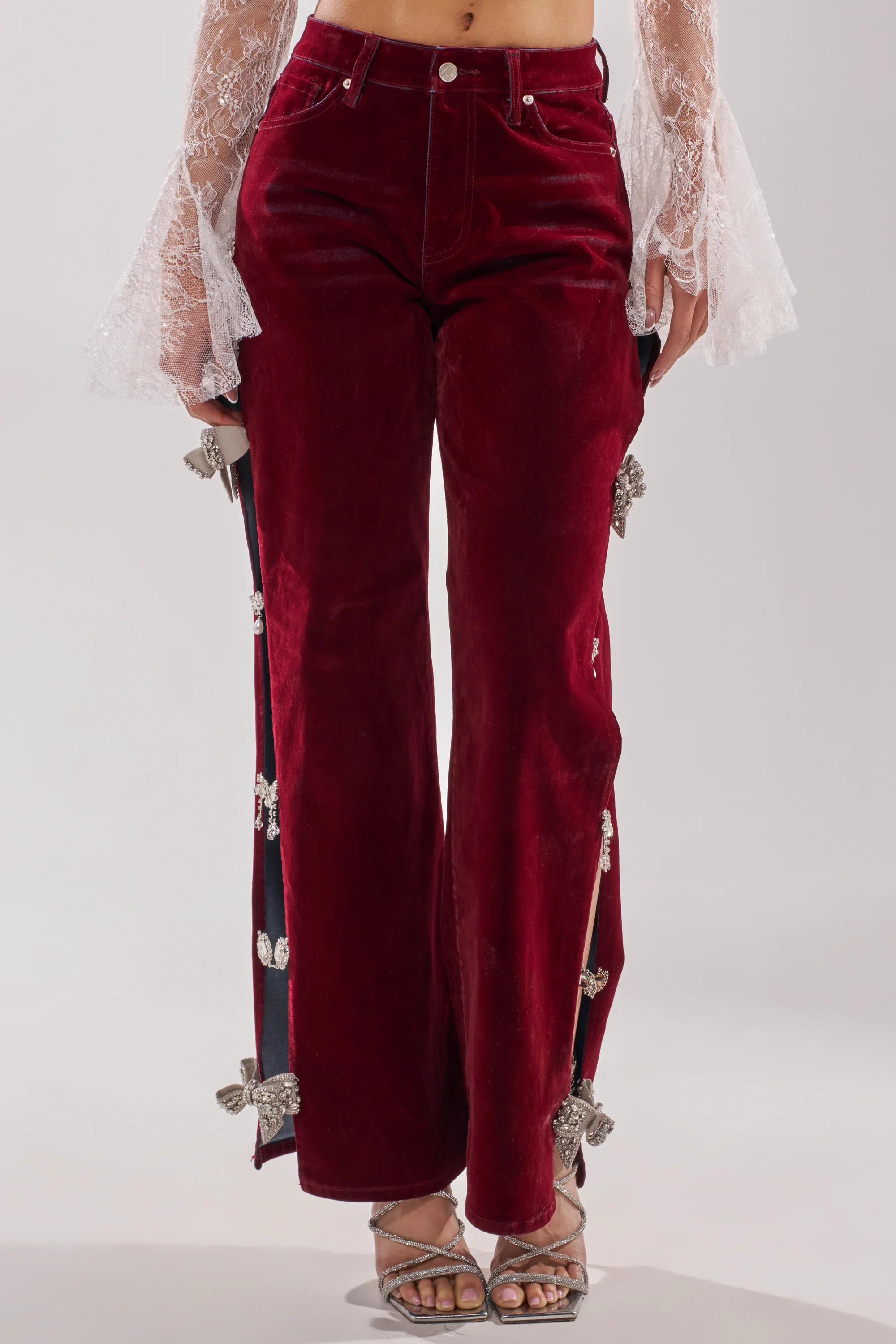 COVERED IN DIAMONDS RELAXED VELVET DENIM - Image 2