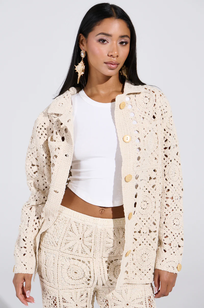 CROCHET KNIT BUTTON UP - Image 3