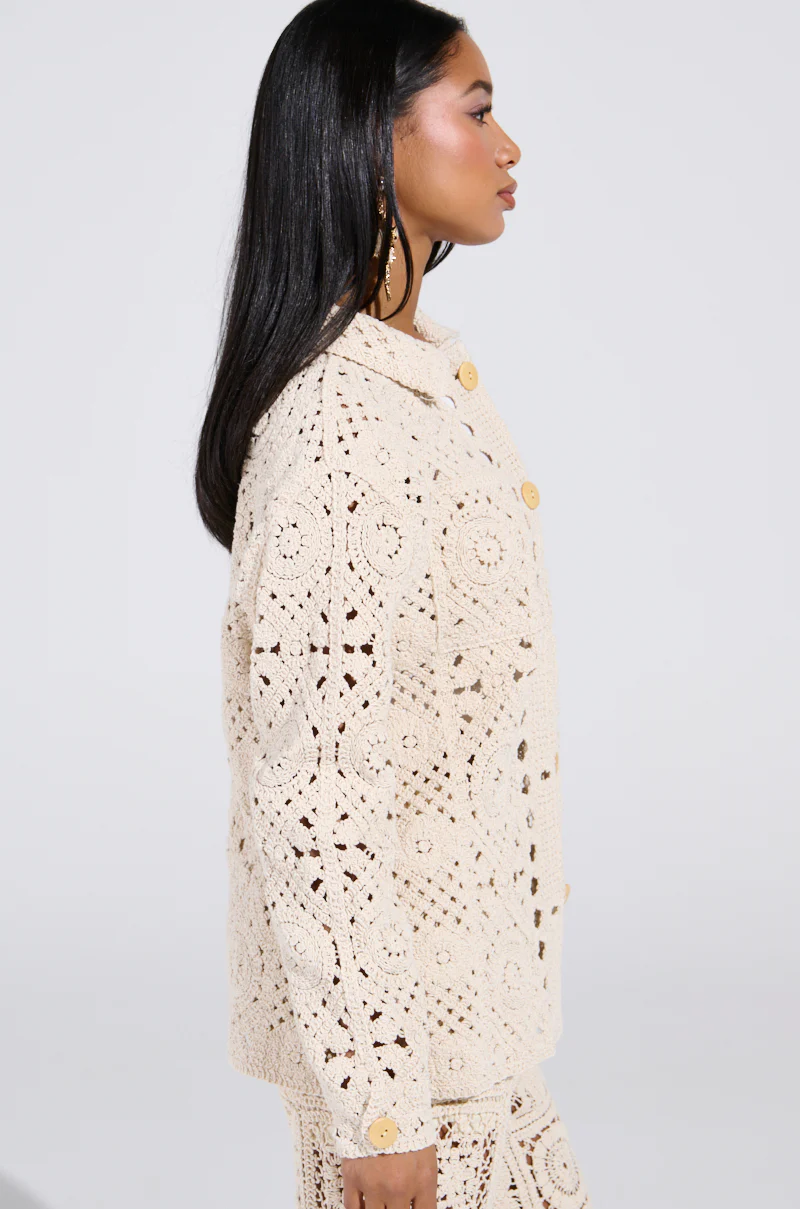 CROCHET KNIT BUTTON UP - Image 4