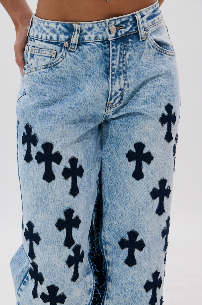 CROSSED OUT WIDE LEG DENIM - Image 7