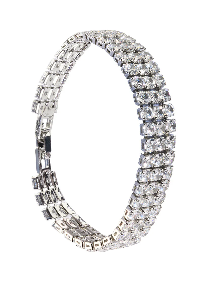 CZ TENNIS BRACELET IN SILVER - Image 4