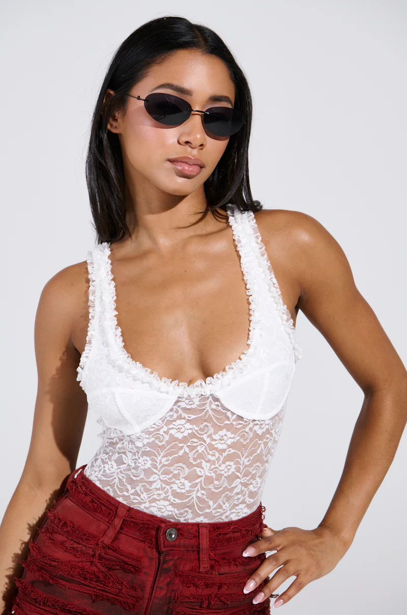 DAINTY LIL THING LACE SLEEVELESS BODYSUIT - Image 3