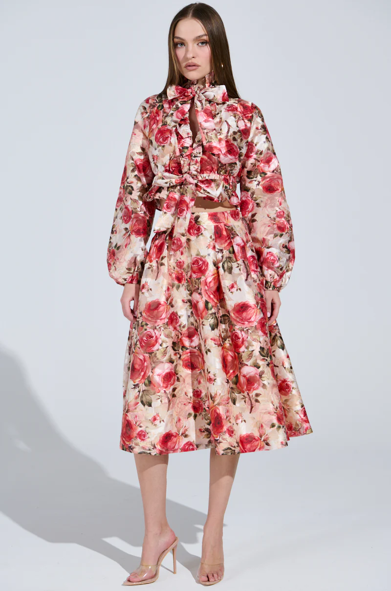 DANCE WITH ME FLORAL TIE FRONT BLOUSE - Image 5