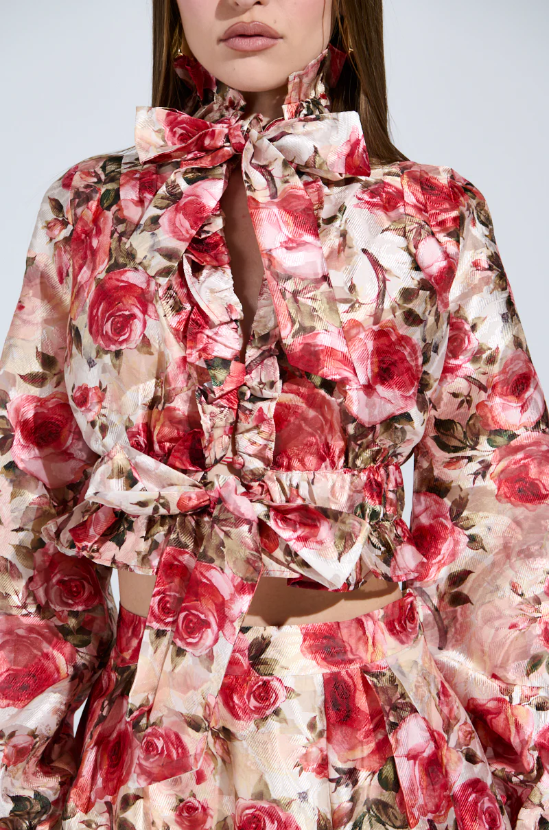 DANCE WITH ME FLORAL TIE FRONT BLOUSE - Image 7