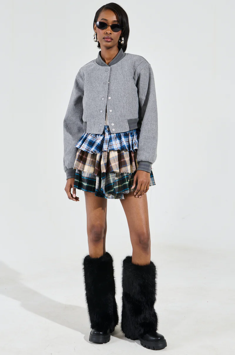 DAVIS EVERYDAY VARSITY BOMBER IN GREY - Image 6