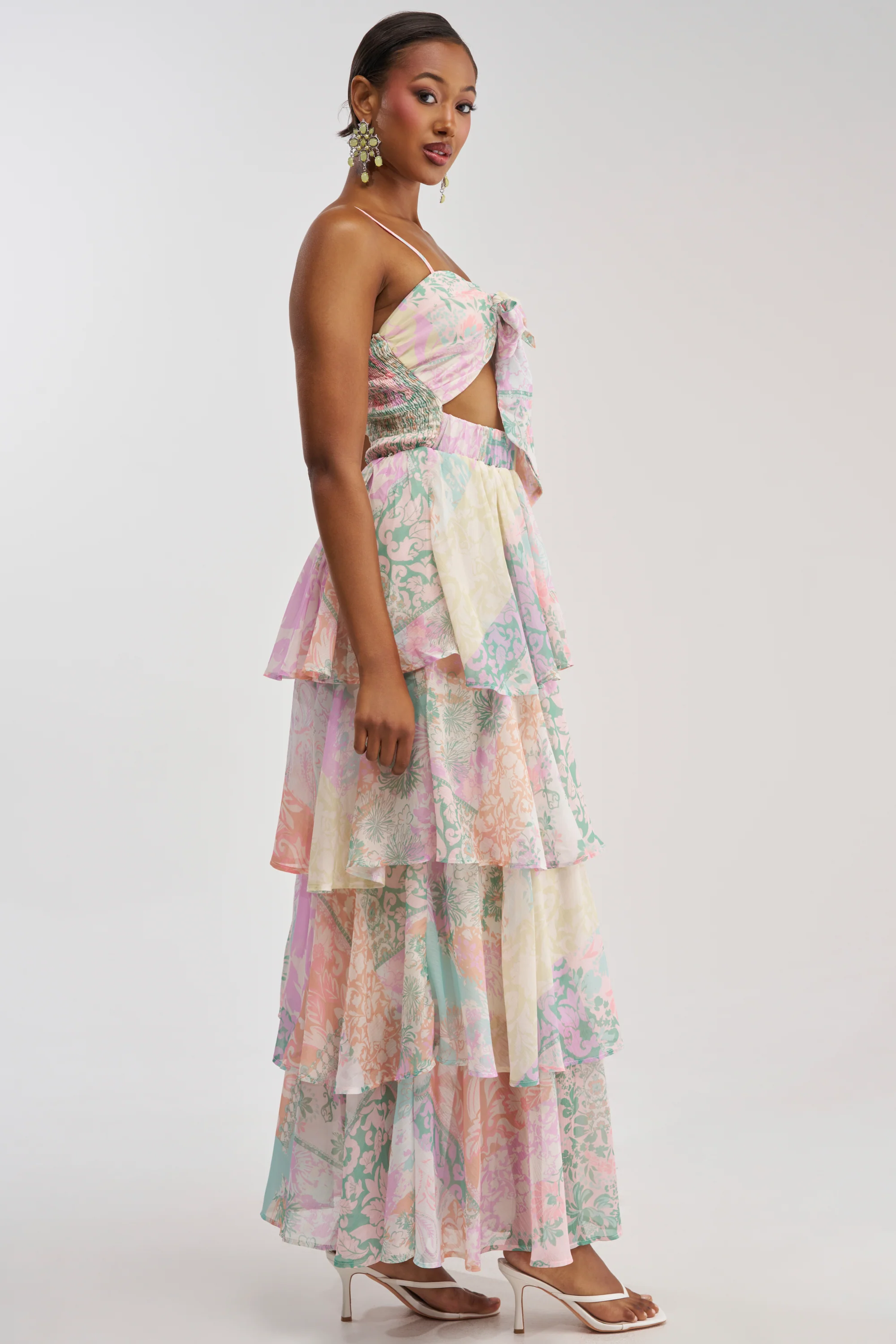 DAY DREAMER MULTICOLORED CHIFFON MAXI DRESS - Image 3