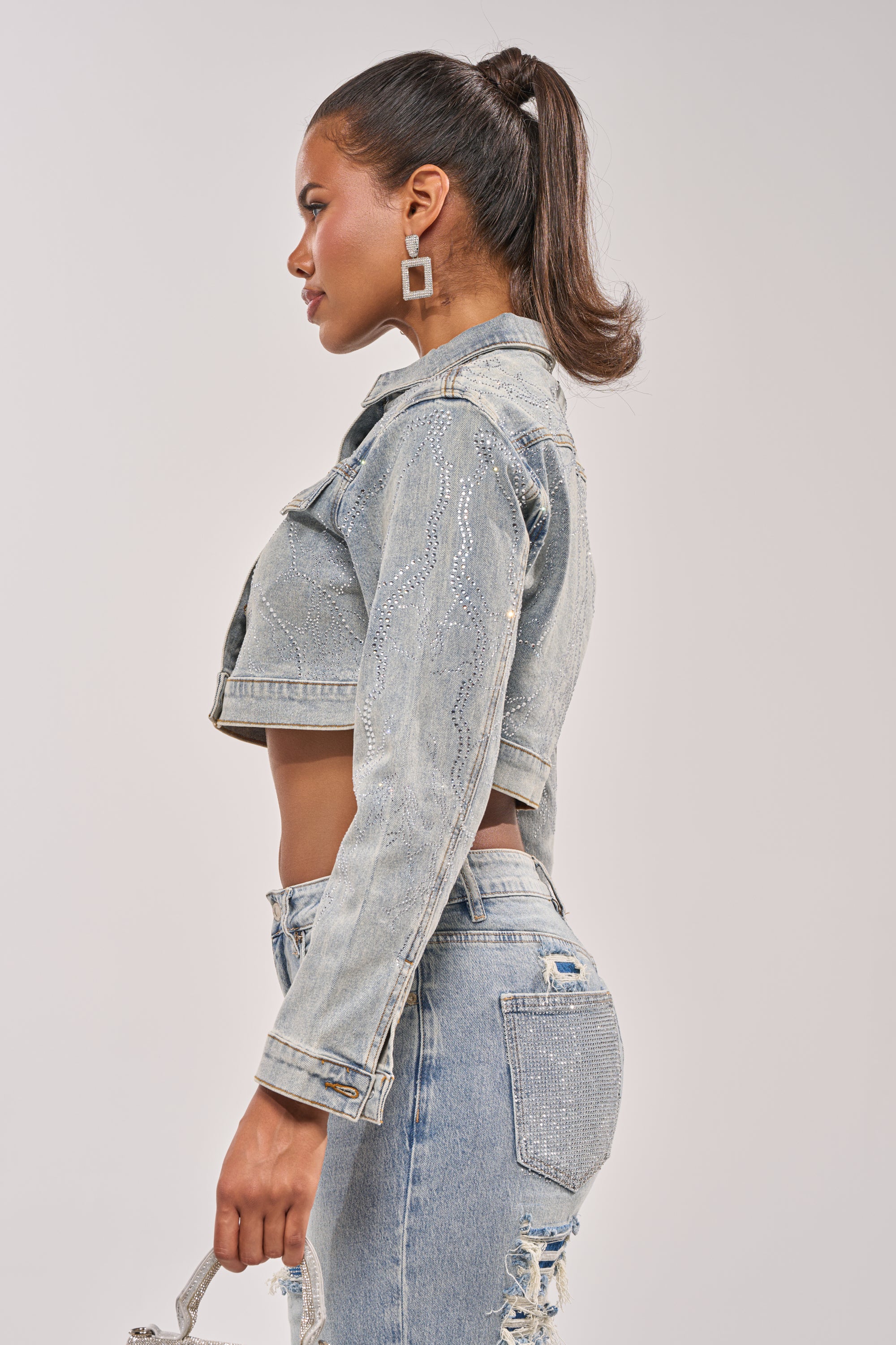 DAZED RHINESTONE DENIM JACKET - Image 10