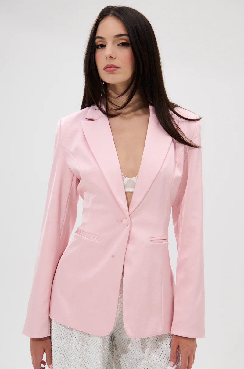 DON'T MAKE ME BLUSH SATIN BLAZER - Image 2
