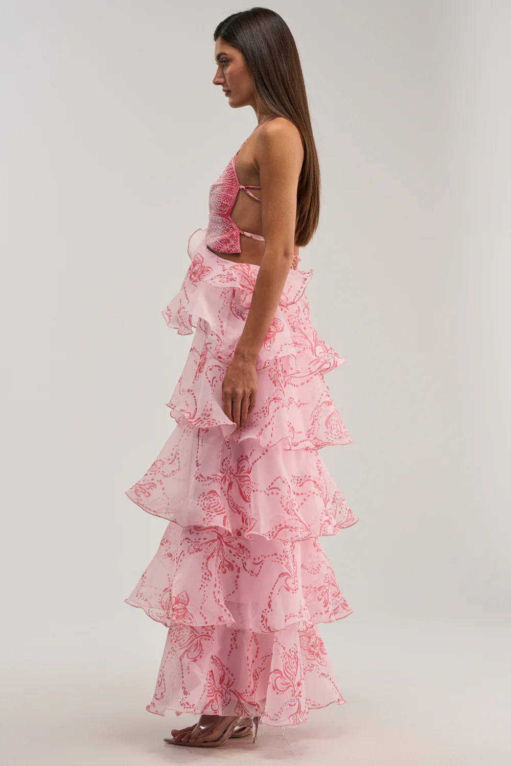 DON'T WAIT UP FLORAL CHIFFON MAXI DRESS - Image 5