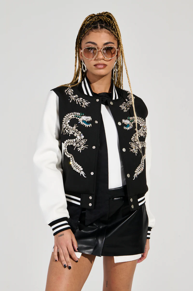 DRAGONETTE EMBELLISHED BOMBER - Image 2
