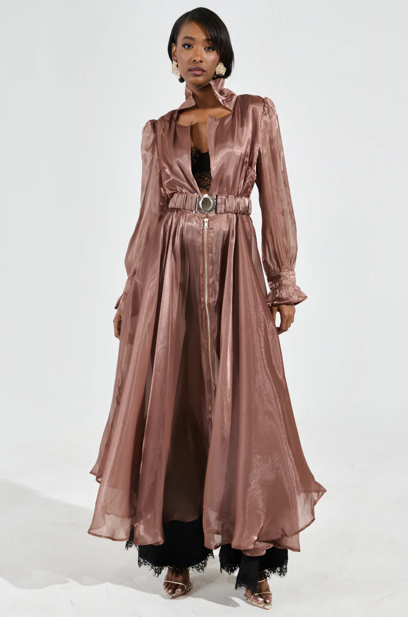 DRESSED UP TRENCH COAT IN BROWN - Image 3