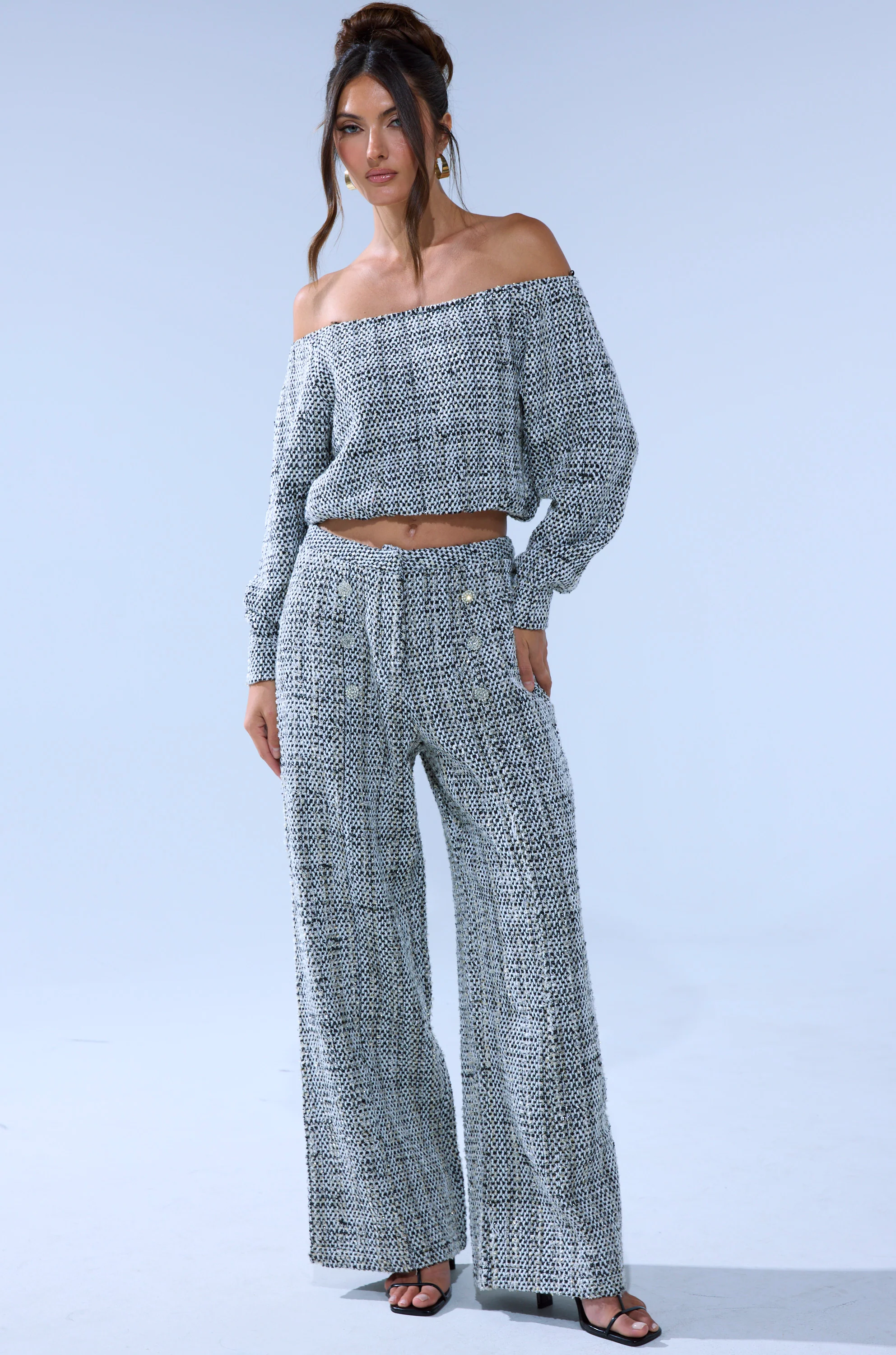 DRESSY VIBES OFF THE SHOULDER SWEATSHIRT - Image 8